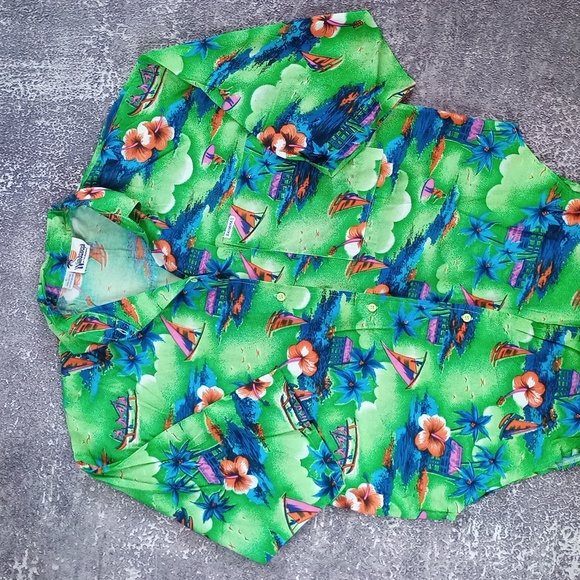 Vintage BAHAMAS Style Button-Up Shirt Hawaiian - Picture 4 of 6